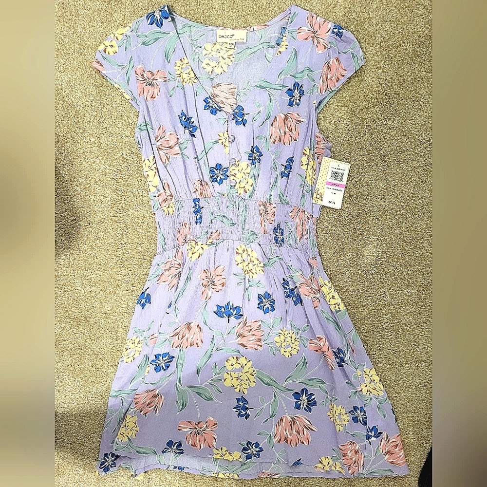 Bebop Floral Lavender Dress, Medium, NWT